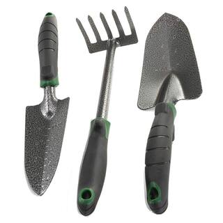 Dyiom 3-Piece Heavy-Duty Garden Tool Set with Bend-Proof Design-Hand Trowel Transplant Trowel and Cultivator Hand Rake B07P768YGX