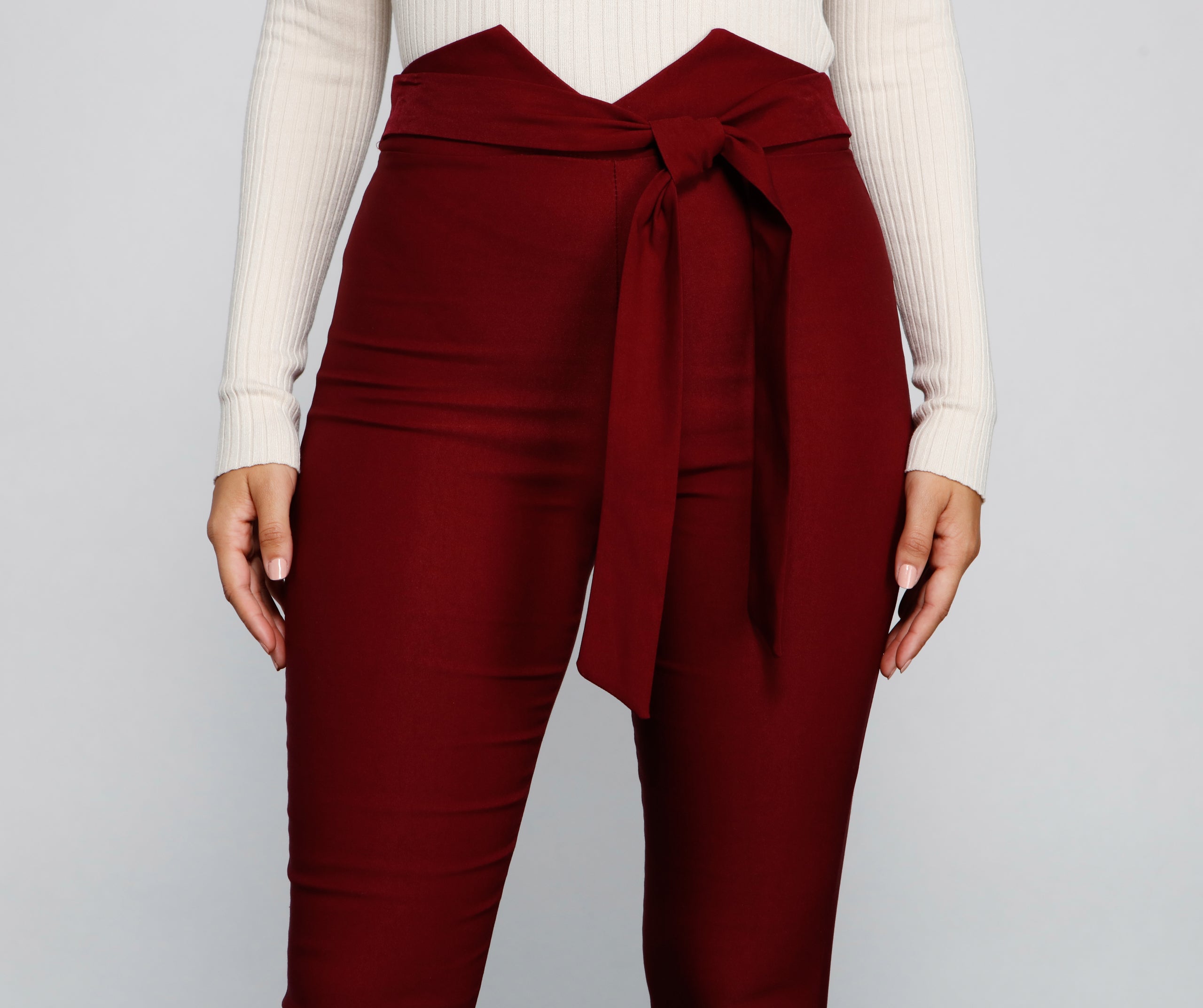 Classic And Chic Tie-Waist Skinny Pants