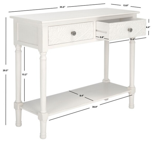 Josie 2 Drawer Console Table   Traditional   Console Tables   by Safavieh  Houzz