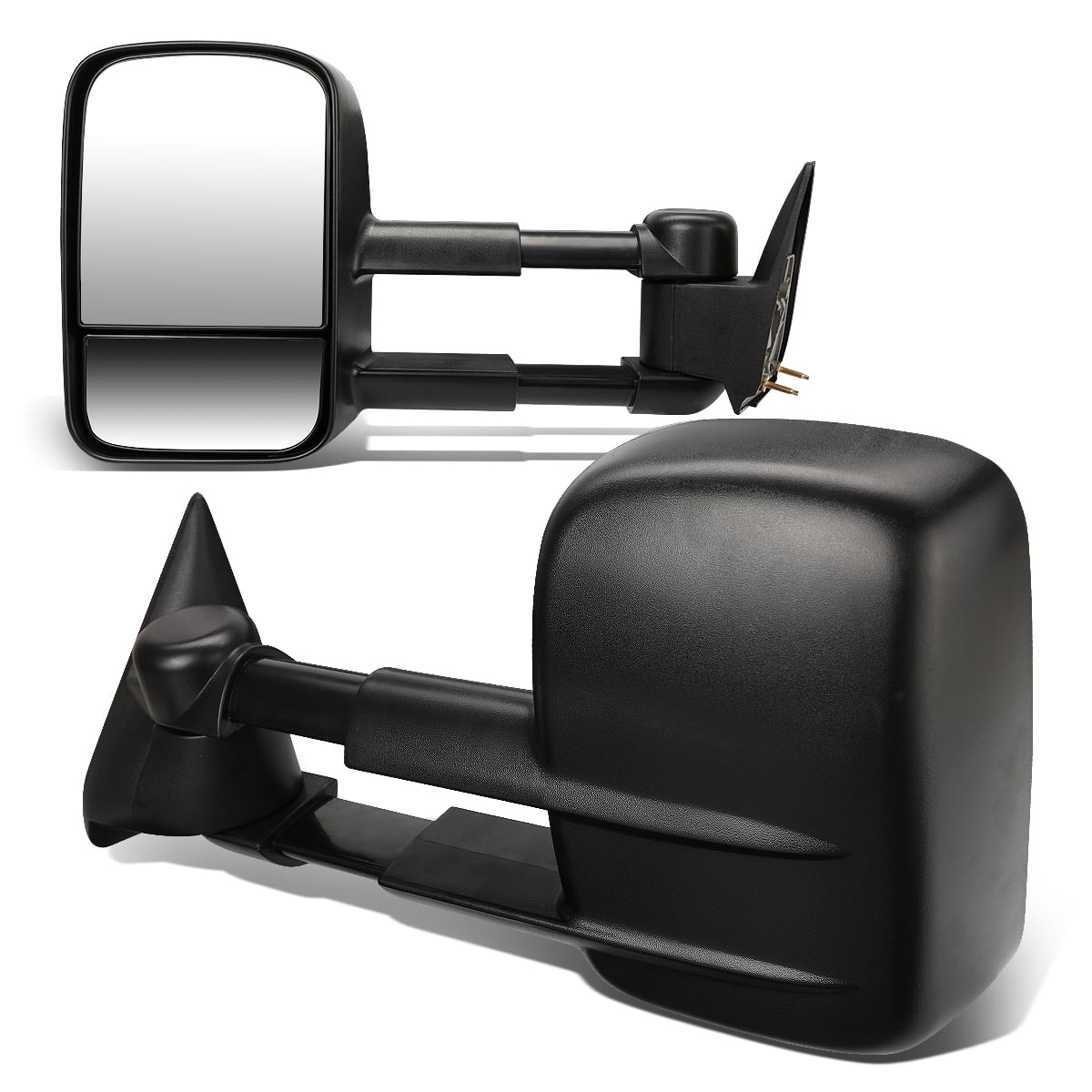 DNA Motoring TWM-022-T222-BK For 1988 to 2002 Chevy GMC C / K GMT400 Pair of Black Textured Telescoping Manual Extenable Side Towing Mirrors 96 97 98 99 00 01