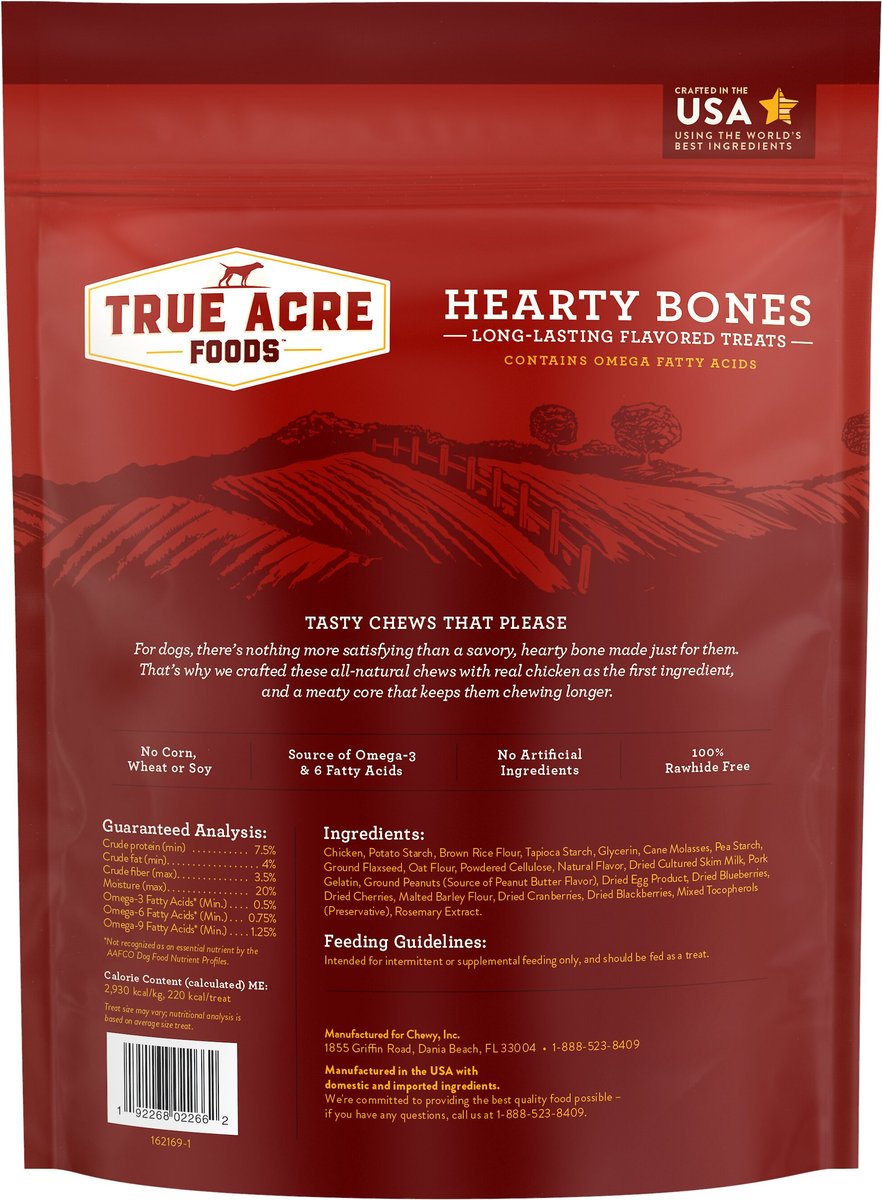 True Acre Foods Hearty Bones Peanut Butter Flavored Treats