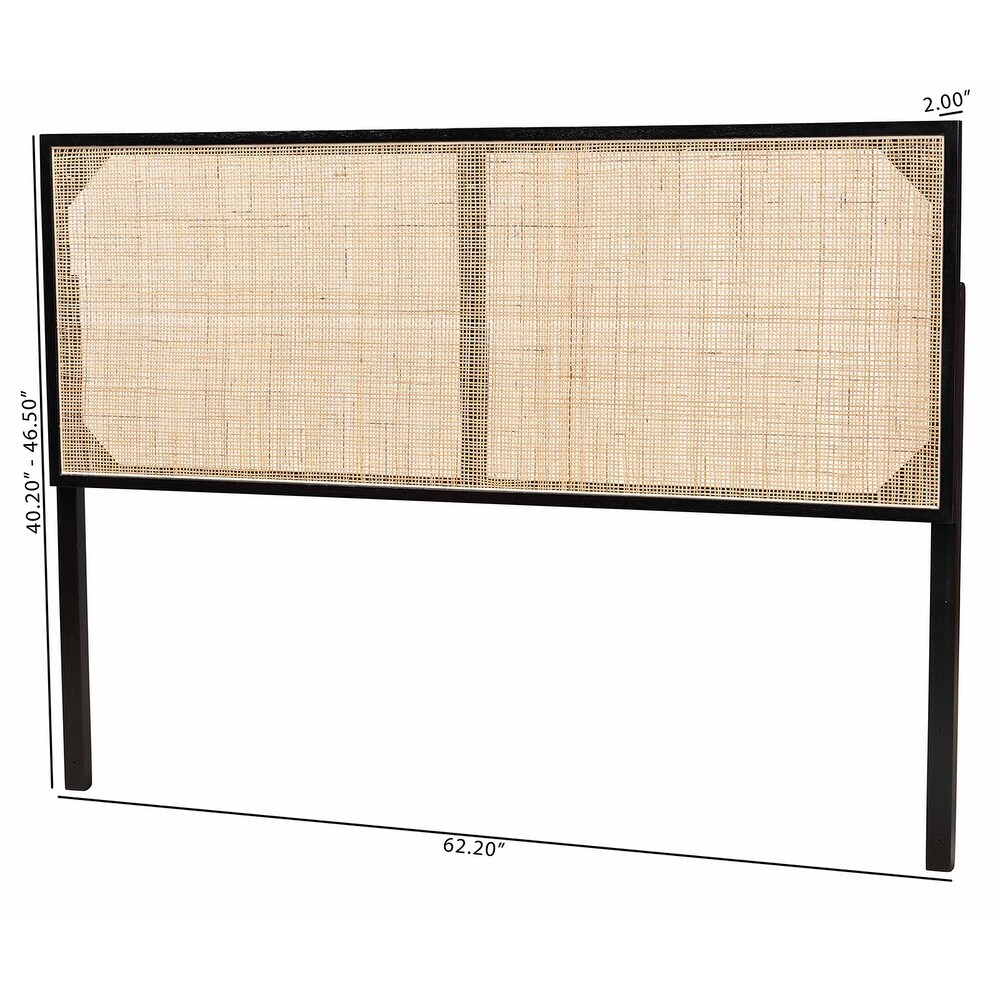 bali   pari Aurelia Modern Bohemian Bayur Wood and Natural Rattan Headboard