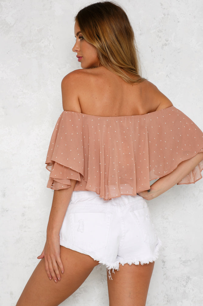 Numero Uno Crop Top Beige