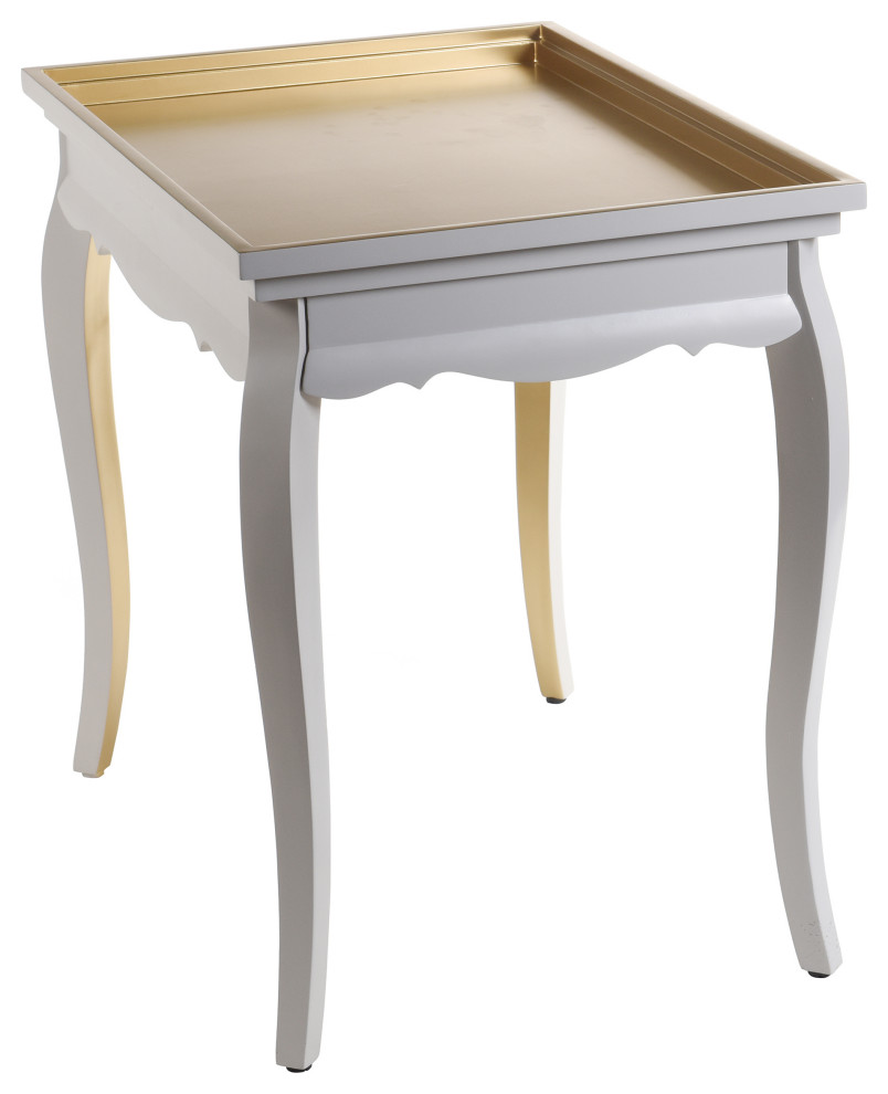 Dann Foley Lifestyle End Table White and Gold Finish   Traditional   Side Tables And End Tables   by StyleCraft  Houzz