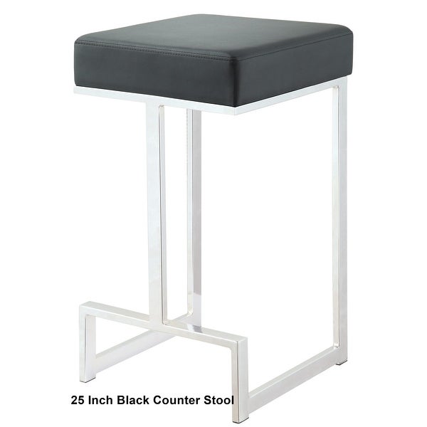 Contemporary Sleek Design Chrome with Grey or Black Seat Stool