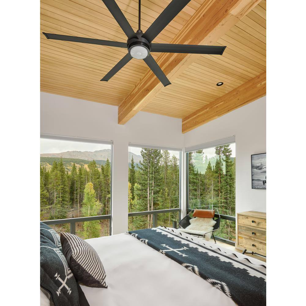 Big Ass Fans es6 84 in. IndoorOutdoor Black Smart Ceiling Fan with 16 LED Light Settings Motion Detection and Voice Control MK-ES62-072306A786I20S2S34