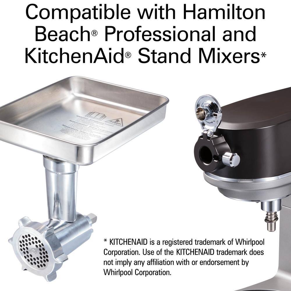 HAMILTON BEACH PROFESSIONAL 0 Qt. Single Speed Stainless Steel Stand Mixer Grinder Attachment for 63245