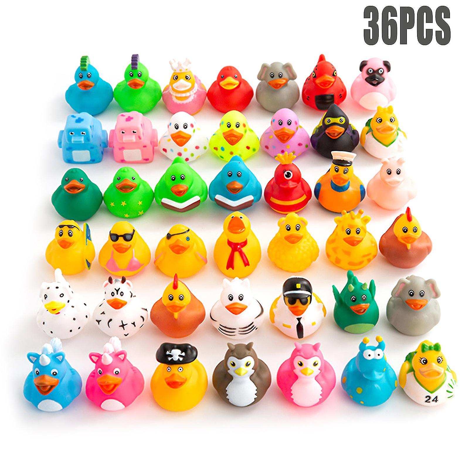 24 / 36pcs Rubber Ducks Bath Toys For Toddlers 1-3， Assorted Duckies Bathtime Soft Baby Pool Toys Birthday Gifts