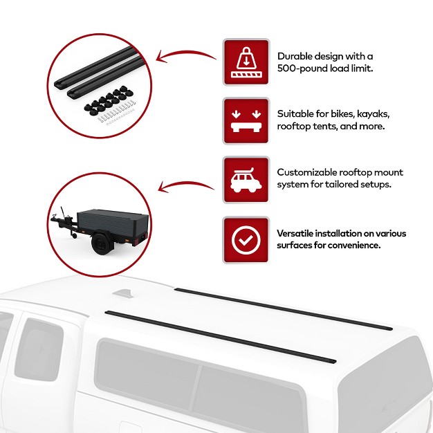 Yakima Hd Track 60 Inch Car Roof Top Custom Rack Mounting Applications With Capnuts For Skyline Overhaul Hd And Outpost Hd Systems Black