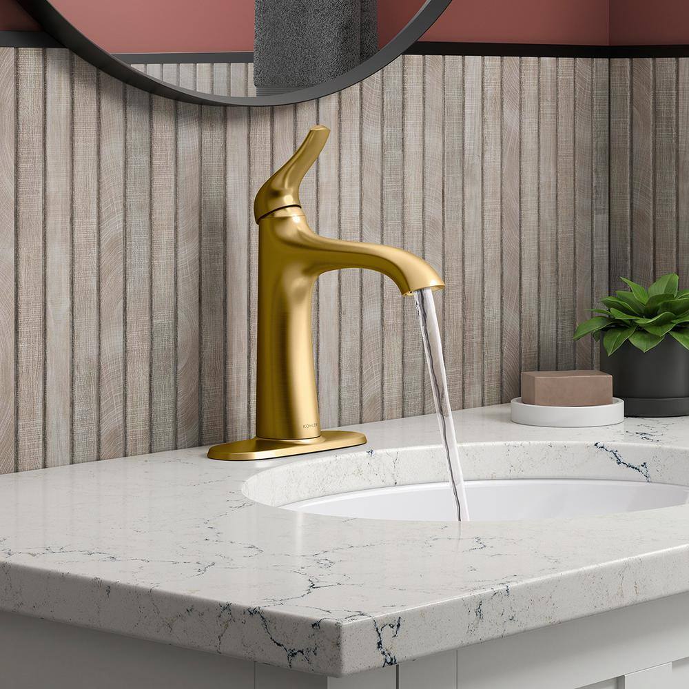 KOHLER Easmor Single-Handle Single Hole Bathroom Faucet in Vibrant Brushed Moderne Brass K-R28890-4D-2MB