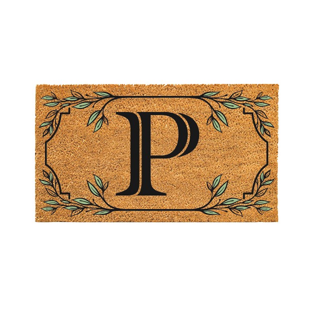 X 16 quot Monogram Coir Mat Letter quot p quot