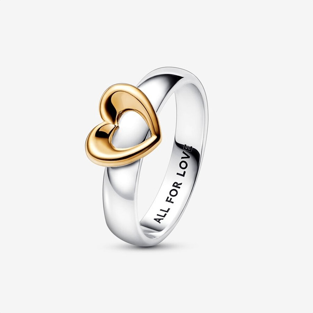 PANDORA  Radiant Two-tone Sliding Heart Ring