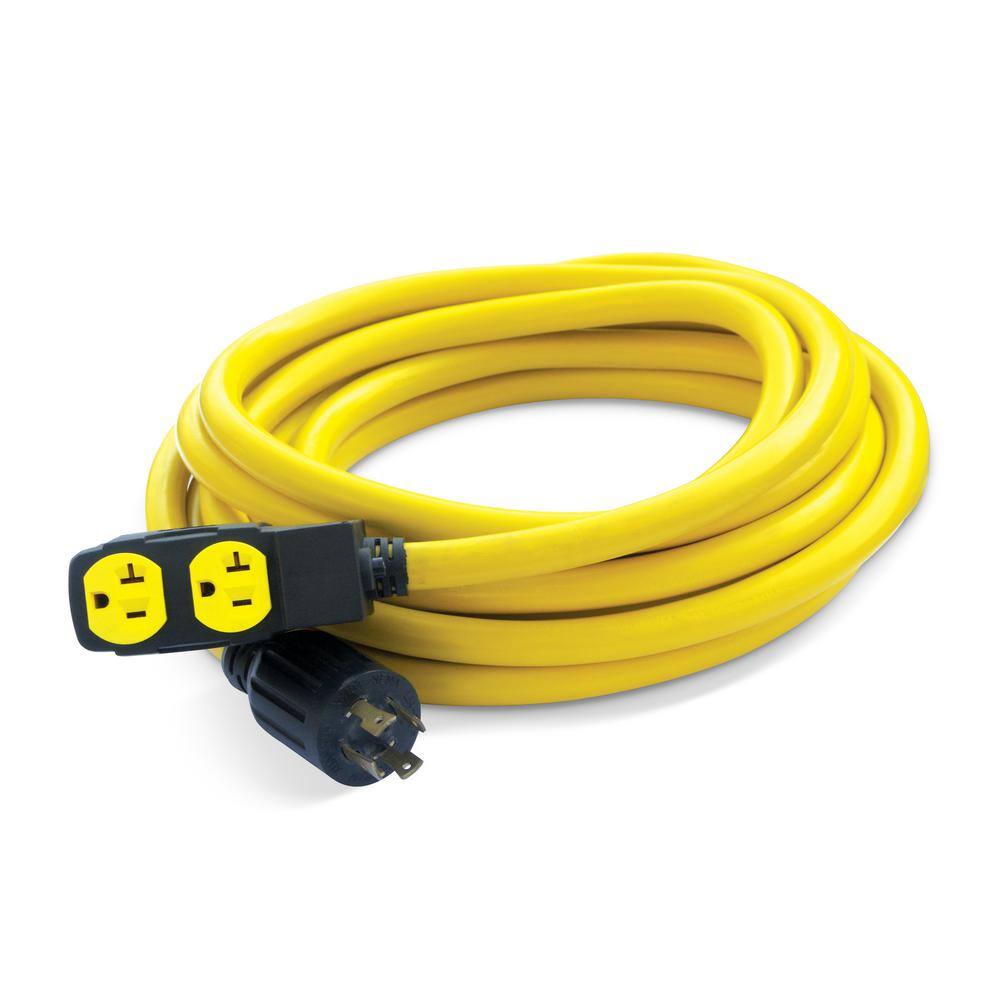 Champion Power Equipment 25 ft. NEMA L14-30P to 4x 5-20R Generator Cord in Yellow 48043