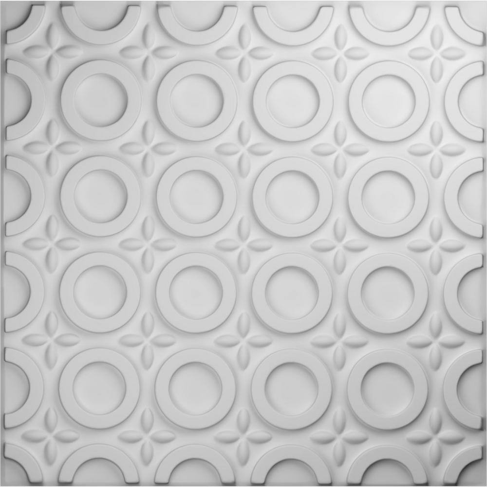 Ekena Millwork 19-58W x 19-58H Abstract EnduraWall Decorative 3D Wall Panel White (10-Pack for 26.75 Sq.Ft.) WP20X20ASWH-CASE-10