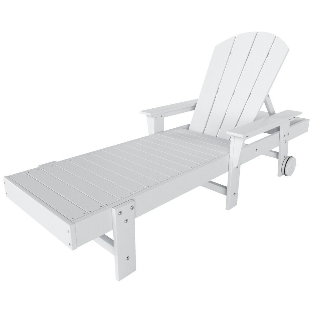 POLYTRENDS Laguna  Weather Poly Pool Outdoor Chaise Lounge   with Arms and Wheels (Set of 2)