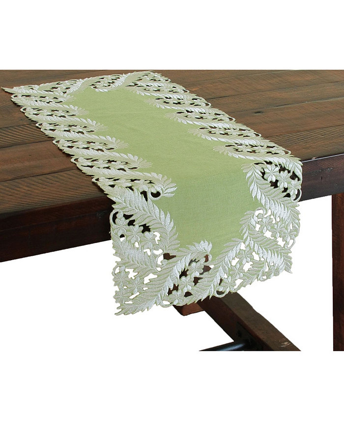 Xia Home Fashions Laurel Embroidered Cutwork Mini Spring Table Runner 12 x 28