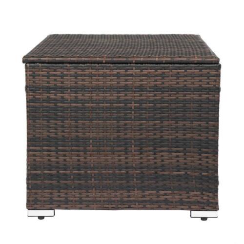 24" Deck Box Storage Bin Organizer Outdoor Garden Patio Wicker Brown