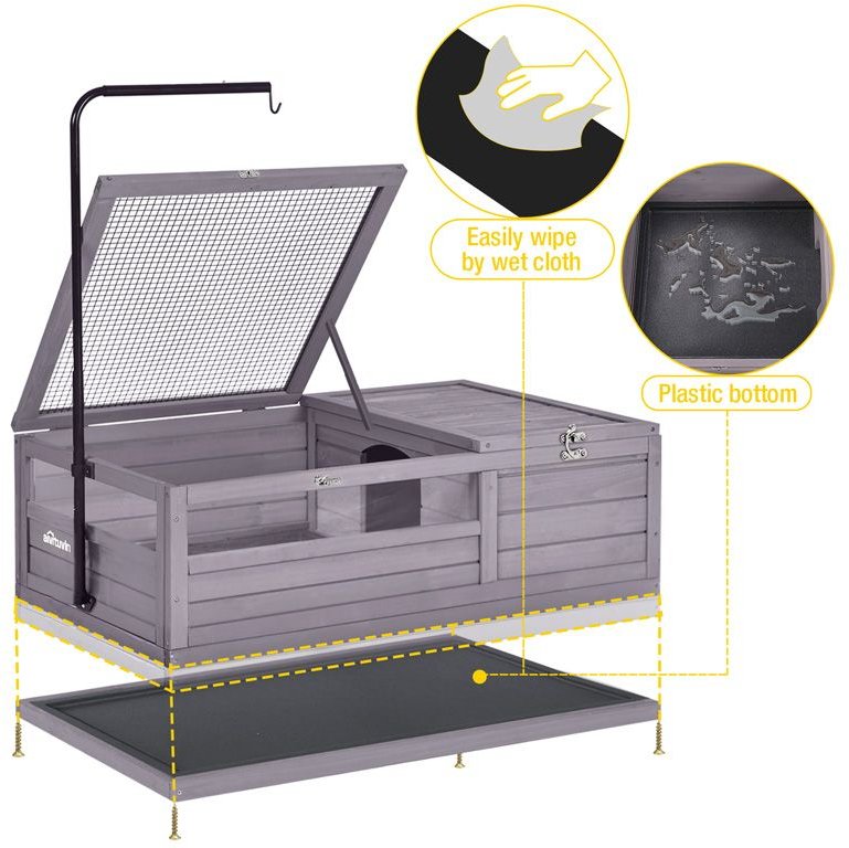 Aivituvin 12.4-in Indoor and Outdoor Wood Tortoise House