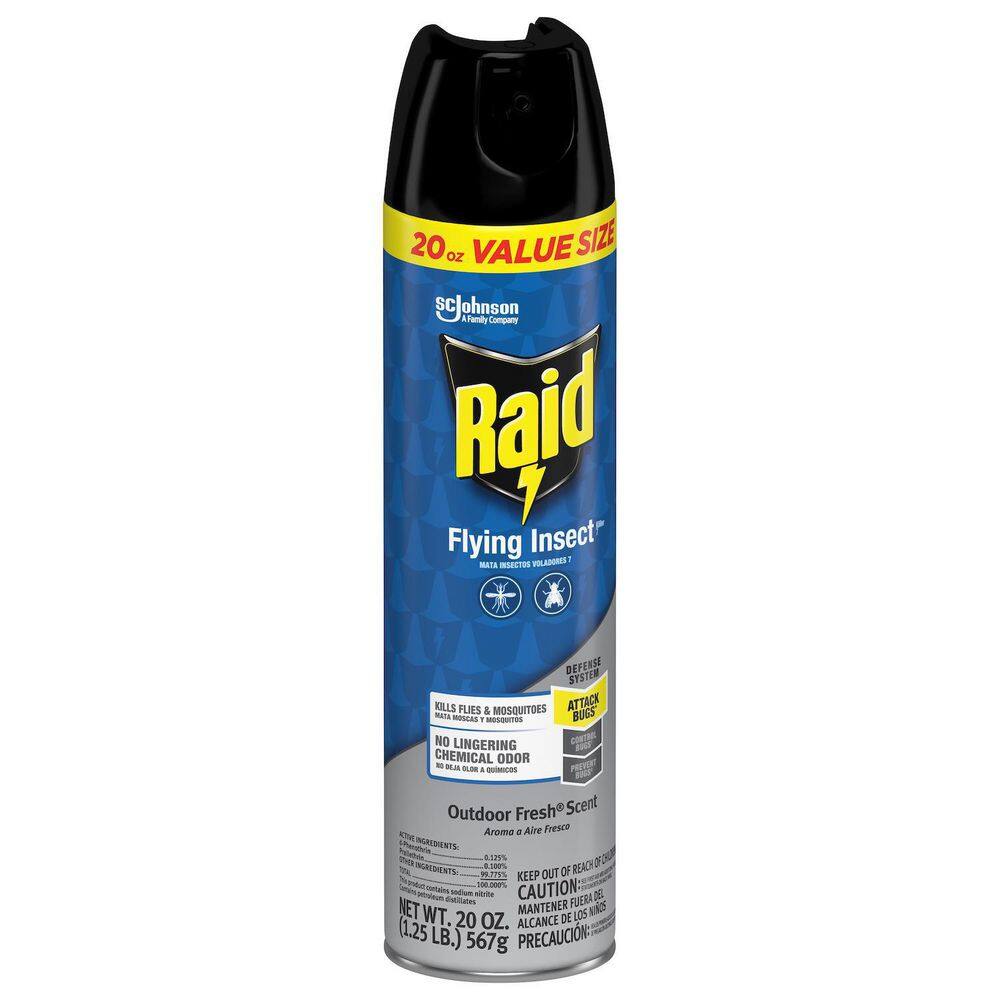 Raid 20 oz. Flying Insect Killer 7 Insecticide Aerosol Spray Outdoor Fresh SCJ337151