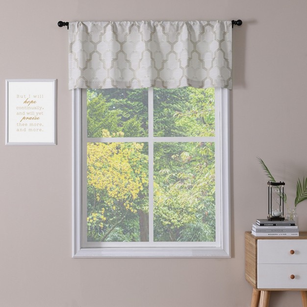 Kate Aurora Living Shabby Trellis Clover Rod Pocket Window Curtain Valances