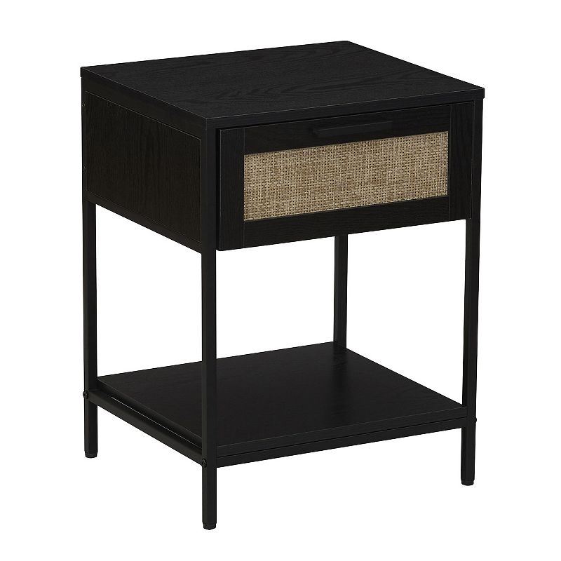 Household Essentials Modern Accent Table with Drawer and Shelf