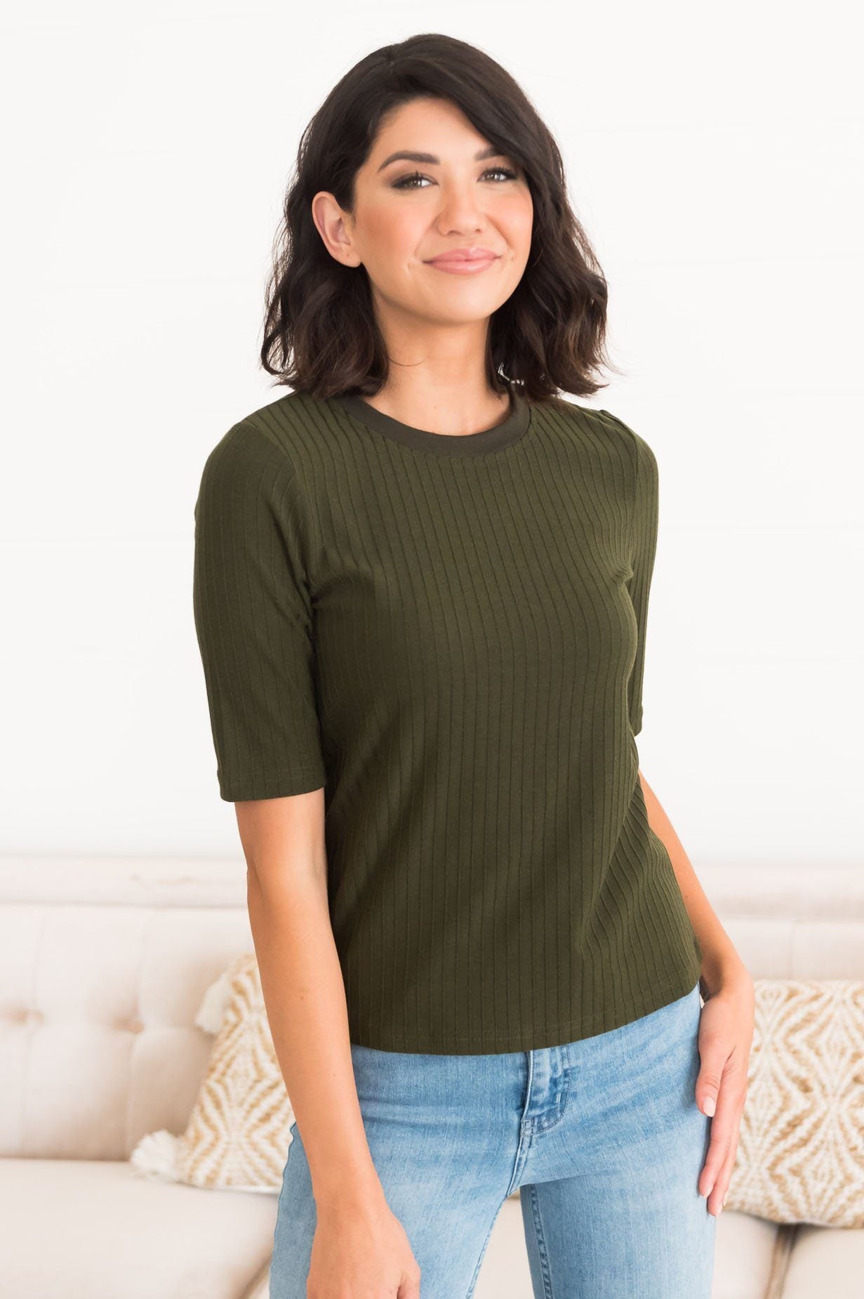 Falling For Basics Modest Blouse