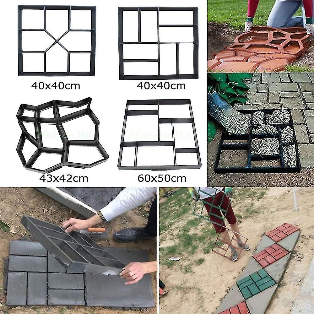 Plastic Path Maker Mould 40x40cm Paving Concrete Stepping Stone Mould Molds Stones Slabs Garden Patio Driveway Pavement Mold Patio Path Walk Maker