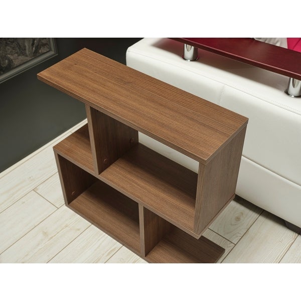 Alfa Rectangle 4 Shelves End Table， 23 inch End Table for Living Rooms