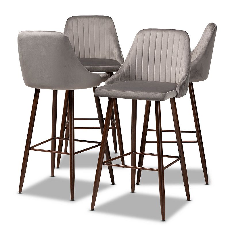 Baxton Studio Walter Bar Stool 4-piece Set