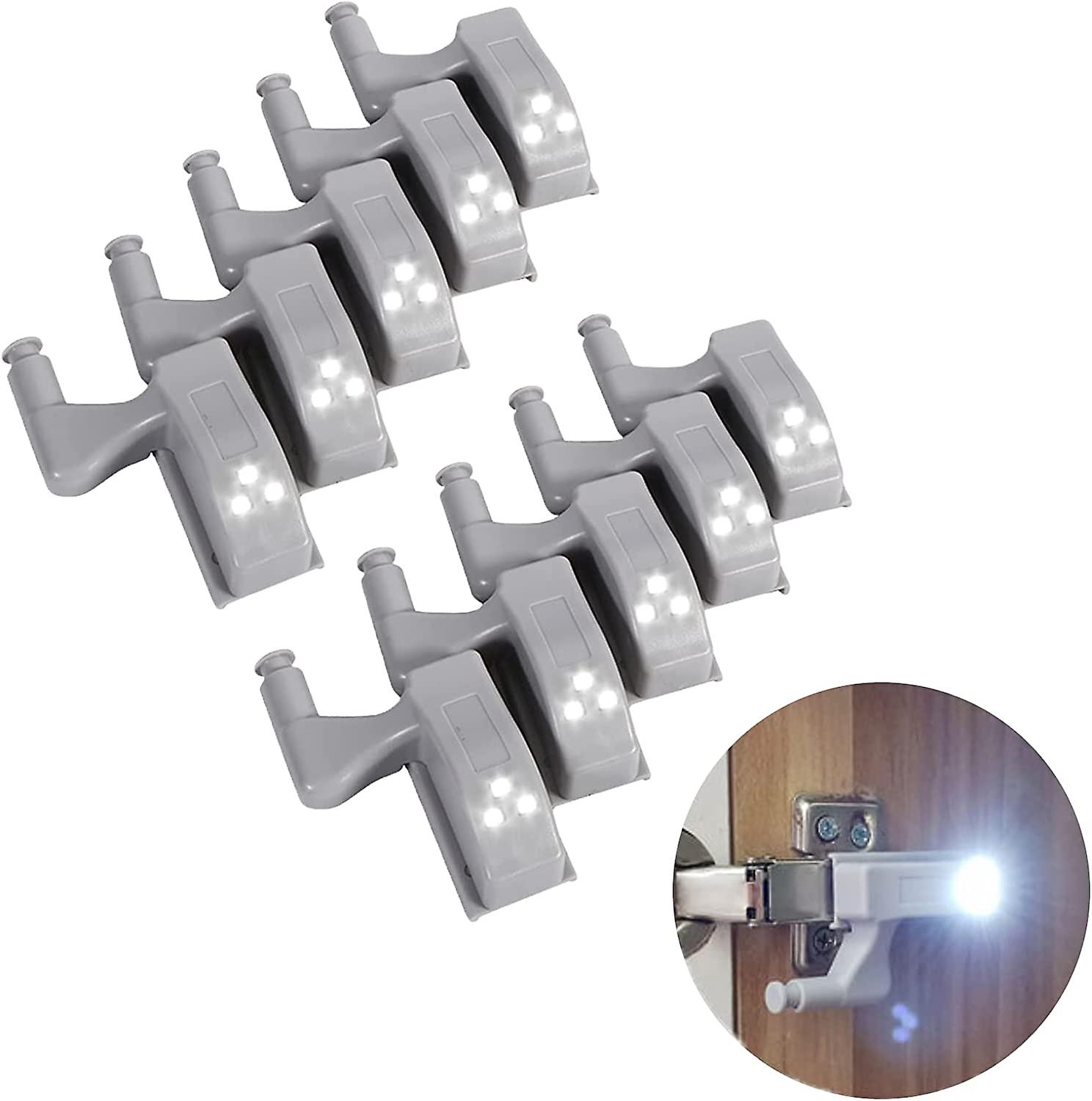 10pcs Warm/cool White Universal Cabinet Cupboard Closet Wardrobe Led Hinge Light Home Kitchen