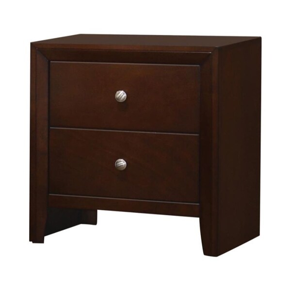 Wood Nightstand with 2 Drawers Rich Merlot - - 34976846