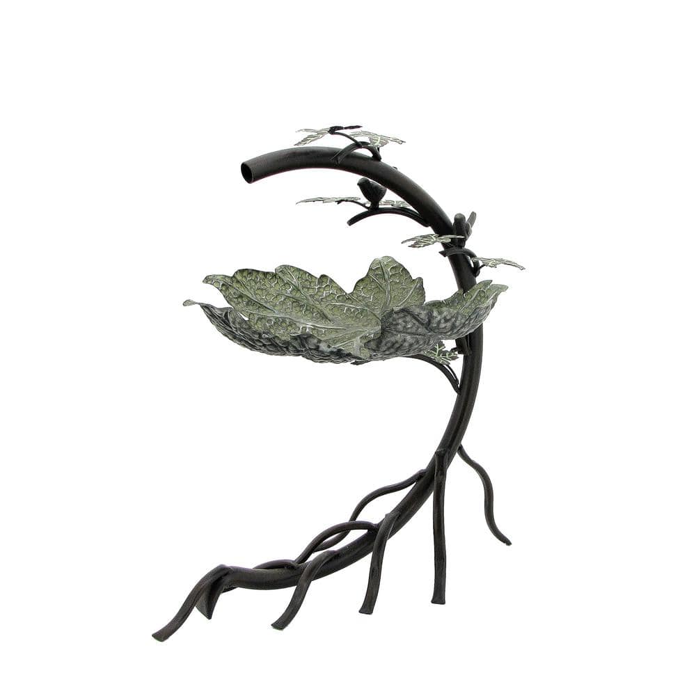 Zaer Ltd. International Galvanized Maple Leaf Iron Birdbath ZR180154