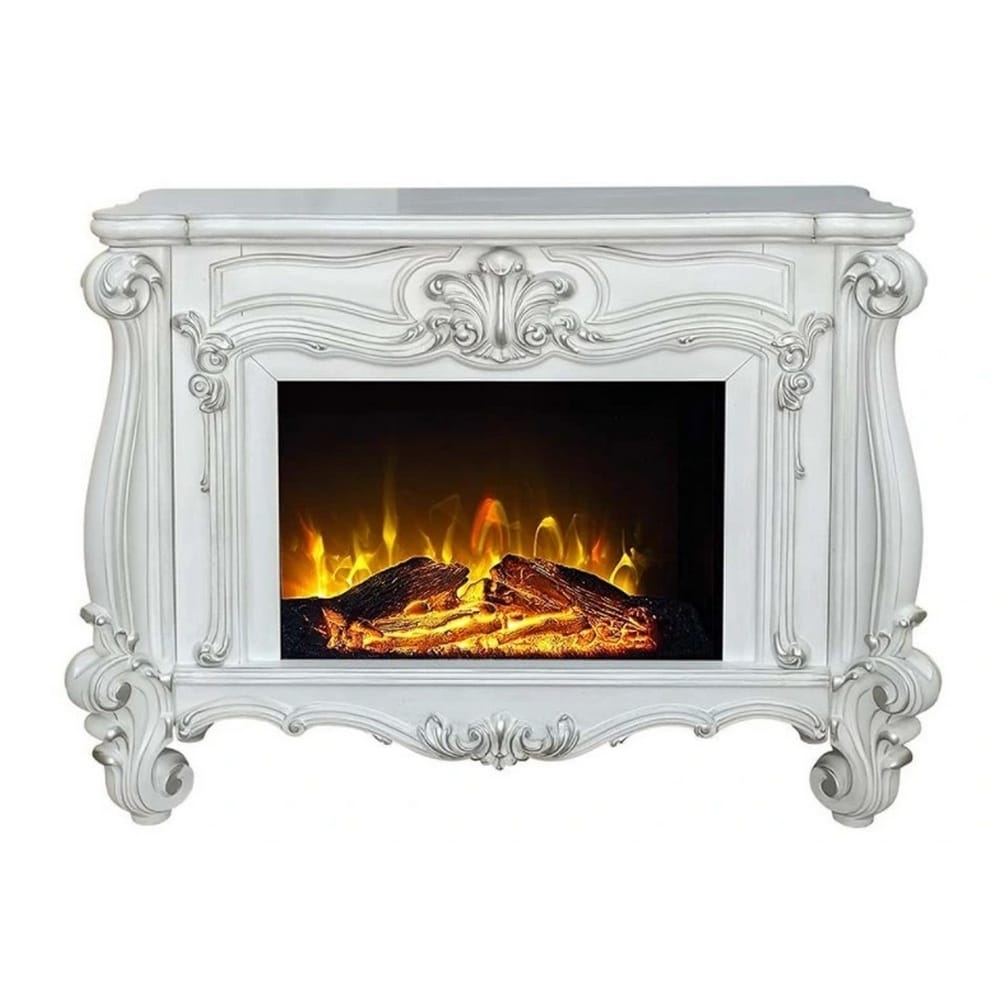 Kai 47 Inch Classic Electric Fireplace  Fire Safety  Remote  Timer  White