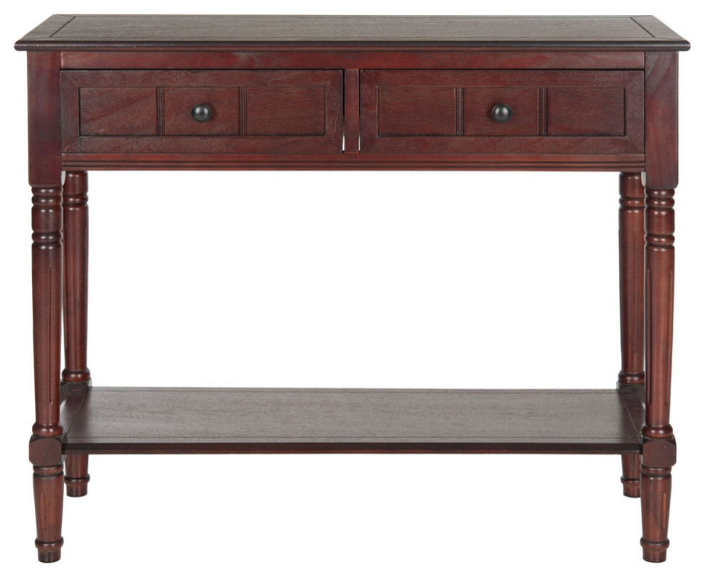 Gwen 2 Drawer Console Dark Cherry   Traditional   Console Tables   by AED Luxury Home Decor  Houzz