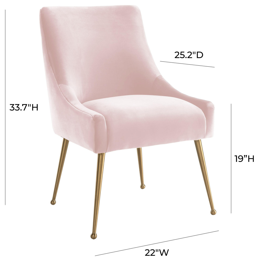 Beatrix Blush Velvet Side Chair   Midcentury   Dining Chairs   by IsabellesLightingcom  Houzz