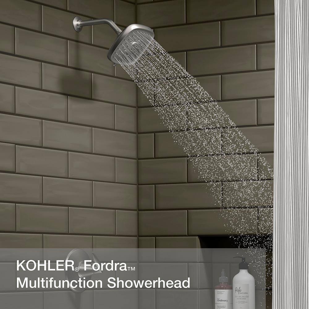 KOHLER Fordra 3-Spray Patterns 6.817 in. Wall Mount Fixed Shower Head in Vibrant Brushed Nickel K-R27513-G-BN