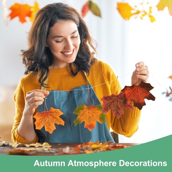 200Pcs Artificial Maple Leaves，Fake Fall Leaves Faux Autumn Leaf Fall