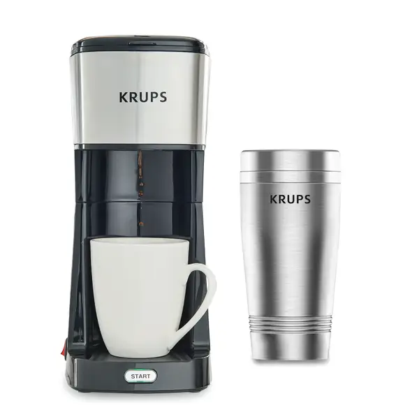 Krups Simply Brew To Go-Single-Serve Coffee Maker with Stainless Steel Travel Tumbler