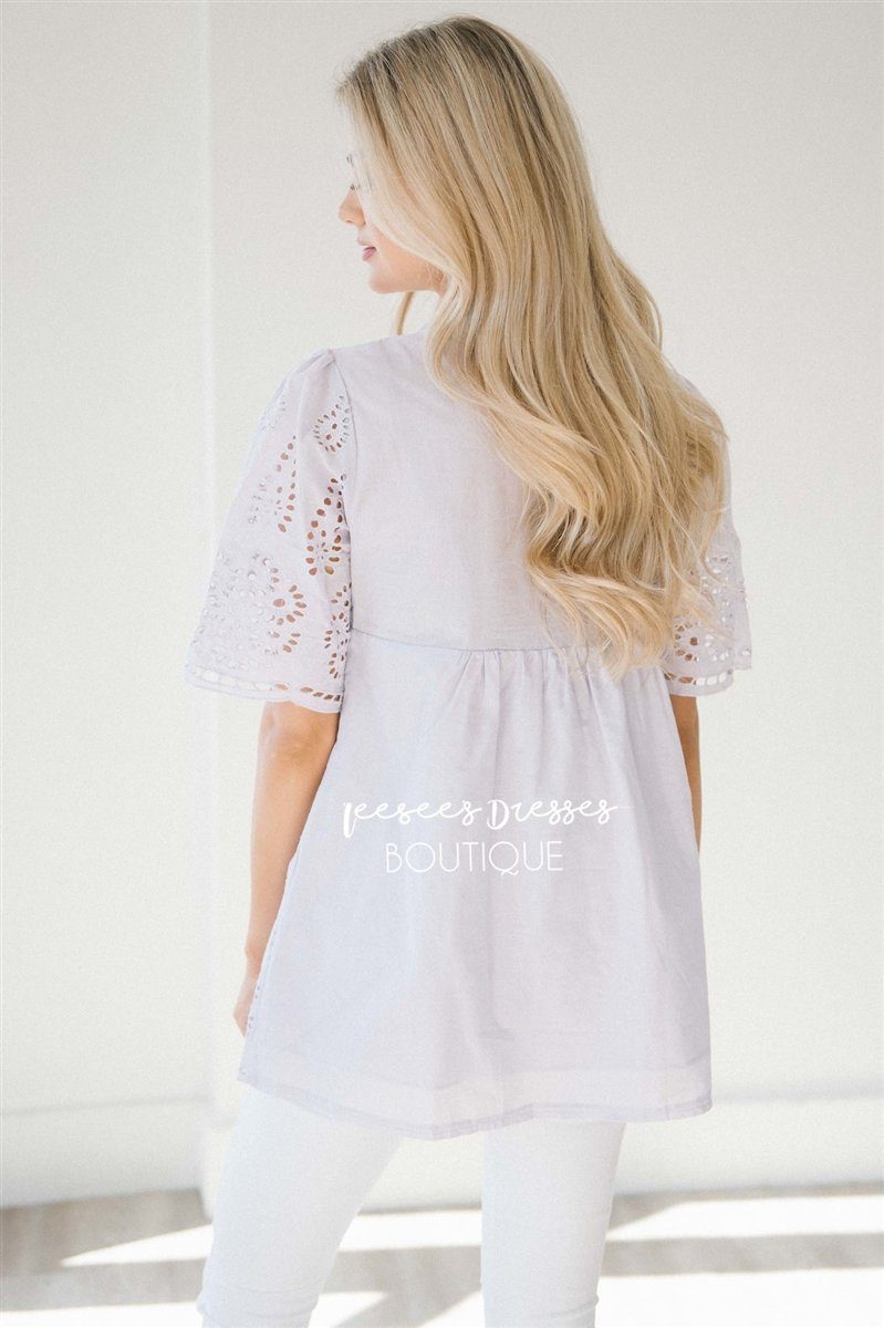 Baby Doll Eyelet Embroidered Top