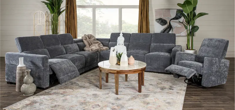 Mystery 5-Piece L-Shaped Power Reclining Sectional