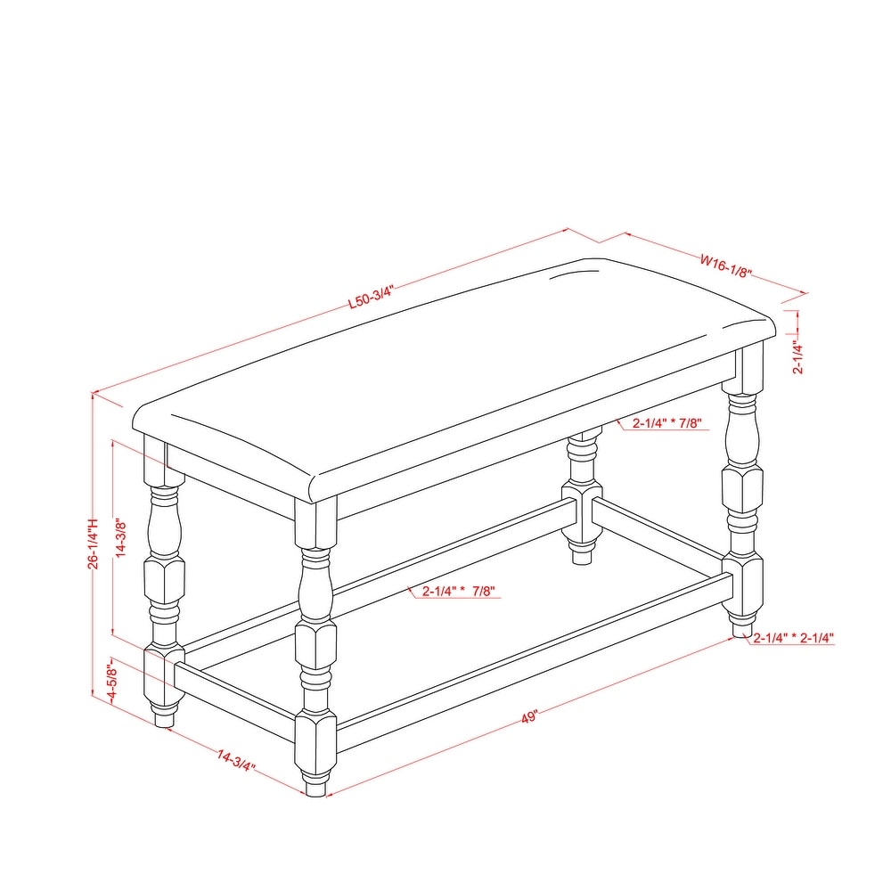 Furniture of America Adagio Farmhouse 50 inch Counter Height Bench