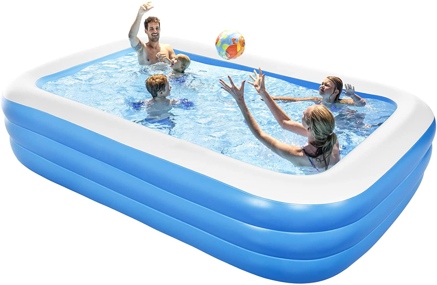 SUGIFT Inflatable Swimming Pools，  Lounge Inflatable Pool 120x72x22 for Backyard Garden Outdoor Party for Kids Toddlers Adult Ages3+