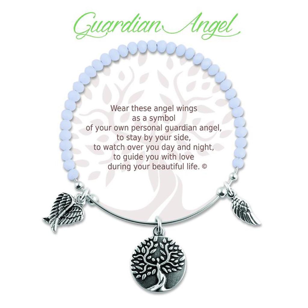 Earth Angel  Guardian Angel Radiant White Stone Bracelet