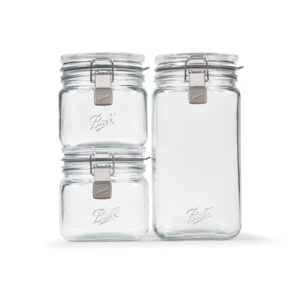 Ball 3-pack Glass Latch Storage Jars