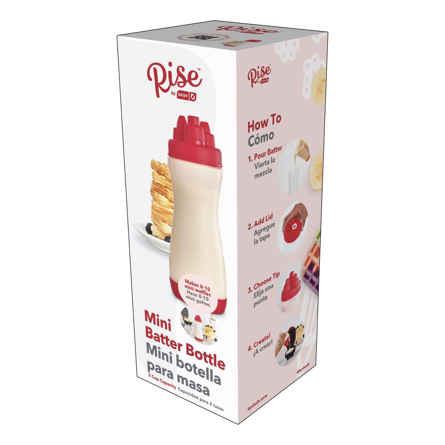 Rise by Dash Clear/Red ABS Plastic Batter Bottle 2 cups