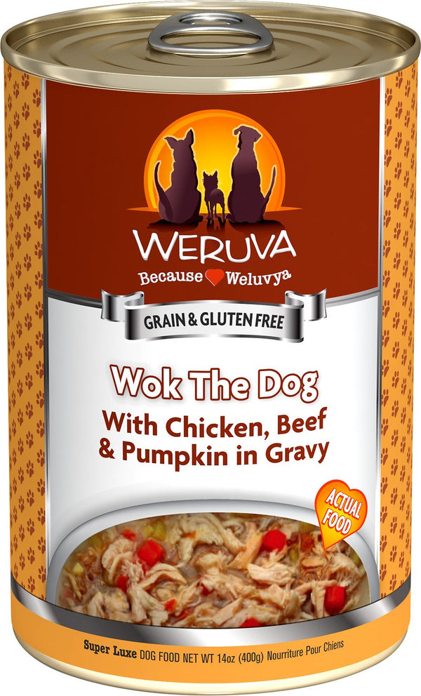 Weruva Wok The Dog with Chicken， Beef and Pumpkin in Gravy Canned Dog Fo