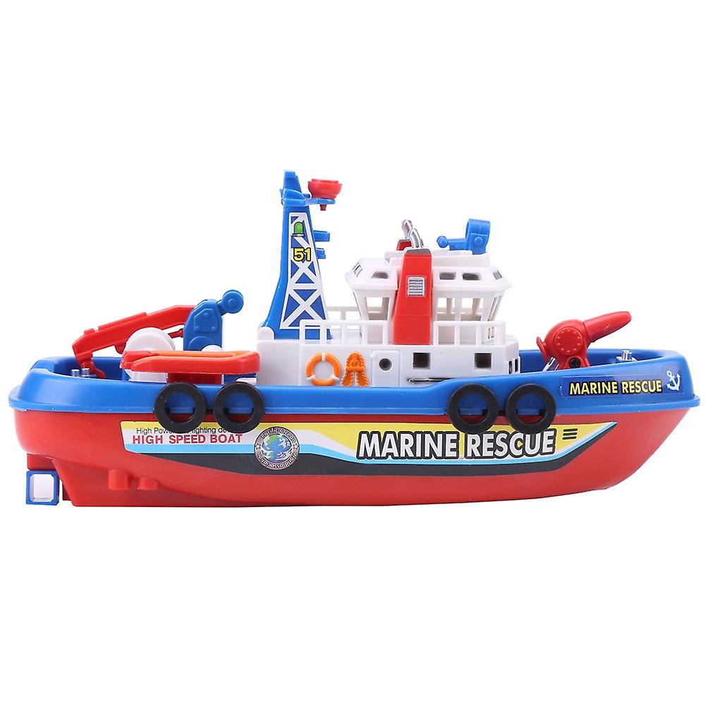 Children Kids Fireboat Toy Water Spraying Ship Model With Sound and Flash Light