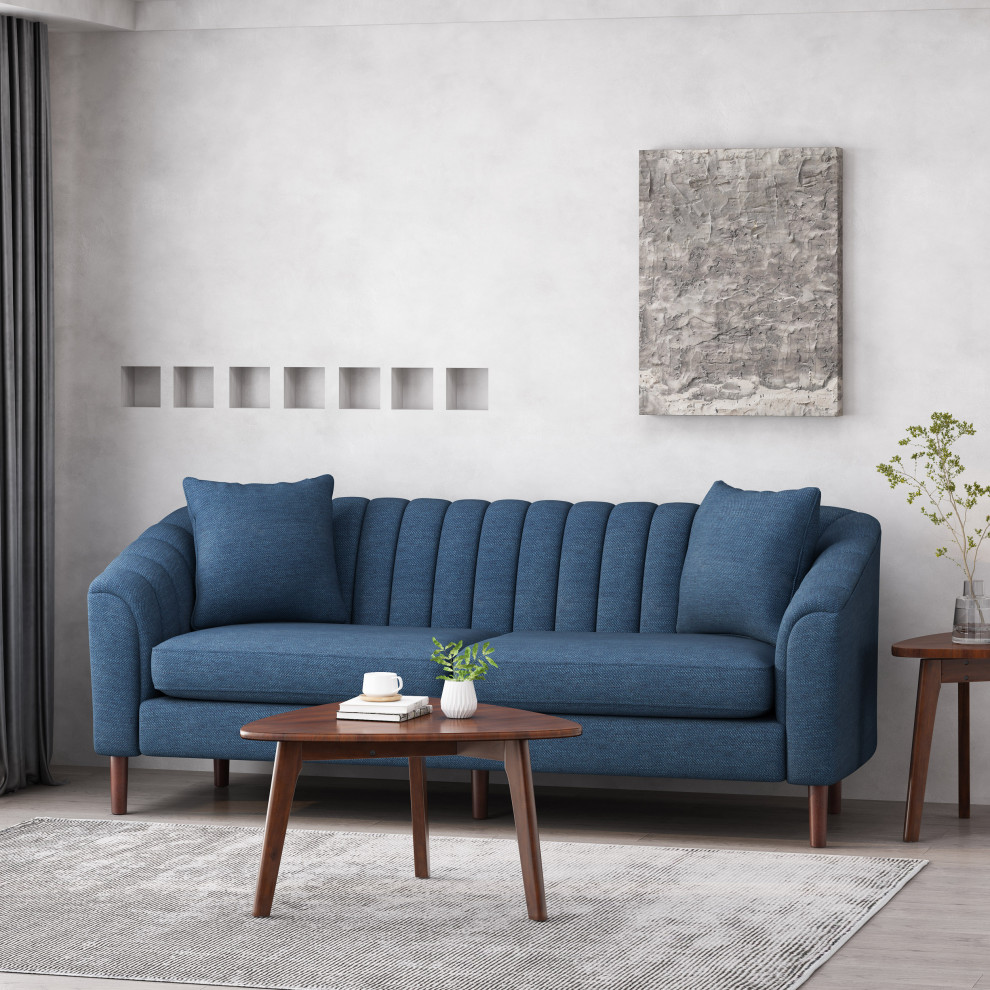 Susan Contemporary Fabric 3 Seater Sofa   Midcentury   Sofas   by GDFStudio  Houzz