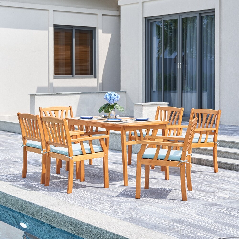 Kapalua Honey Nautical Eucalyptus Wooden Outdoor Dining Set