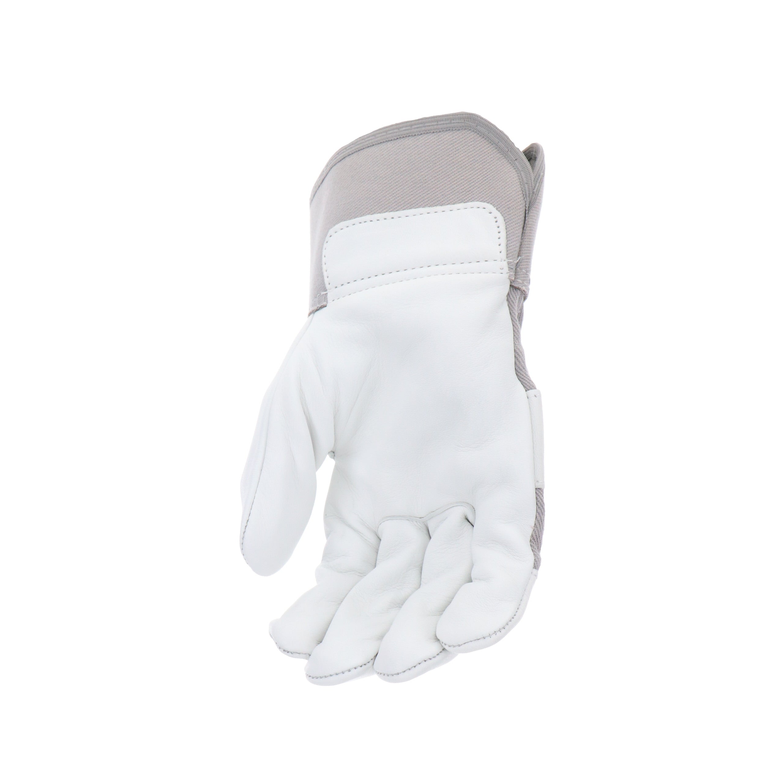 Hyper Tough Men's Silver Goatskin Leather Gloves, Medium